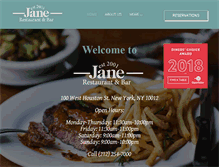 Tablet Screenshot of janerestaurant.com